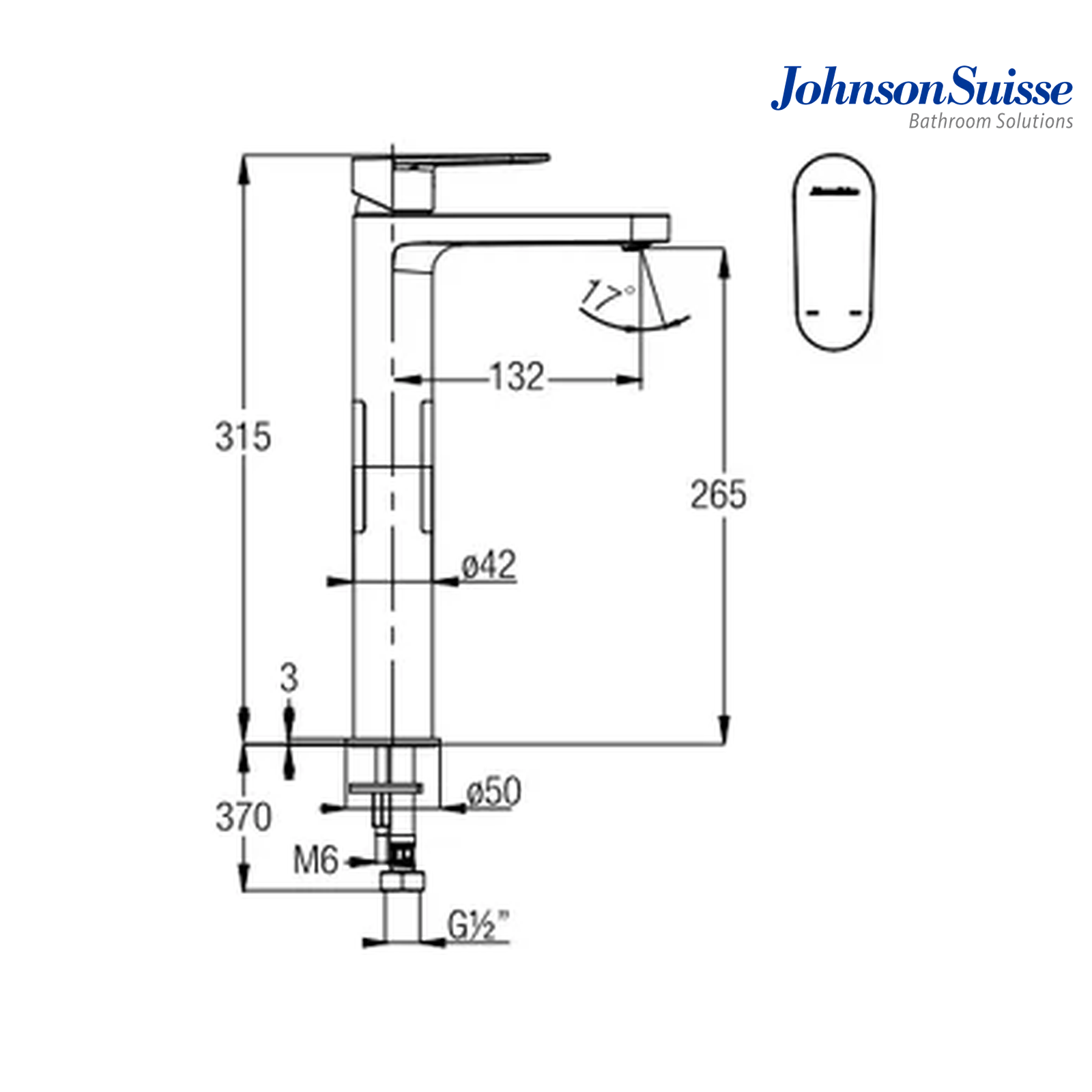 Johnson Suisse Ferla-N Single Lever Tall Basin Mixer WBFA301342CP | Chrome