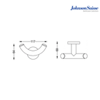 Johnson Suisse Commercial Series Double Robe Hook Bar | WBBA100133CP | Polished Silver