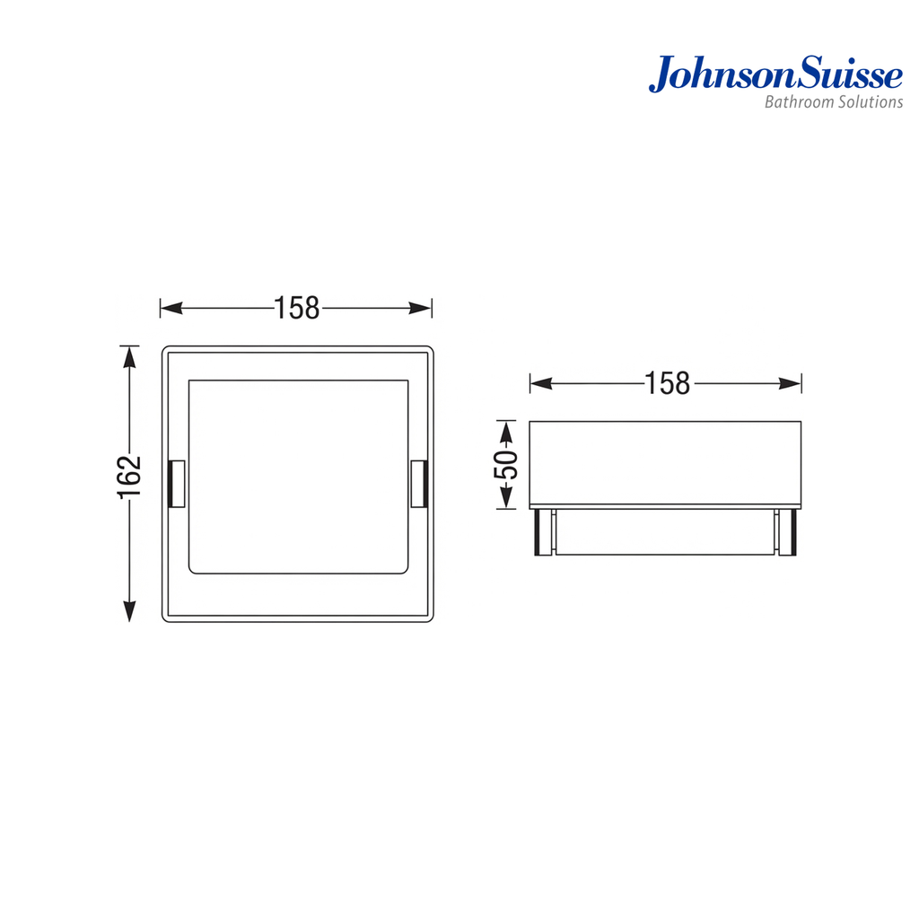 Johnson Suisse Commercial Series Semi Recessed Toilet Roll Holder With Cover | WBBA100127CP | Chrome