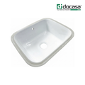 Docasa 5646KS 560mm Ceramic Under Counter Basin | White Modern Wash Sink for Bathroom & Toilet