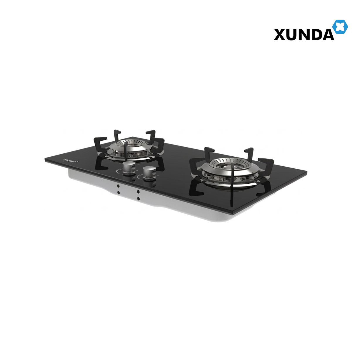 XUNDA 2-NB8303B Built-In 2 Sealed Burners Gas Hob | Black Toughened Glass