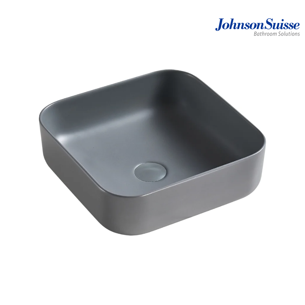 Johnson Suisse Valencia WBVC950142WW 400mm Slim Square Above Counter Basin | White