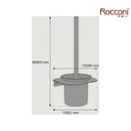 Rocconi RCN-TB-002GM 150mm Toilet Brush Holder | Gun Metal