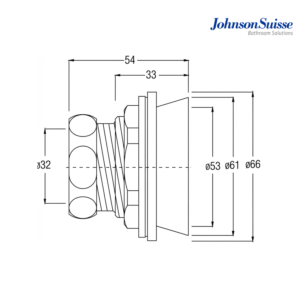 Johnson Suisse WBFT400452CP Exposed WC Manual Flush Valve | Chrome