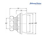 Johnson Suisse WBFT400452CP Exposed WC Manual Flush Valve | Chrome