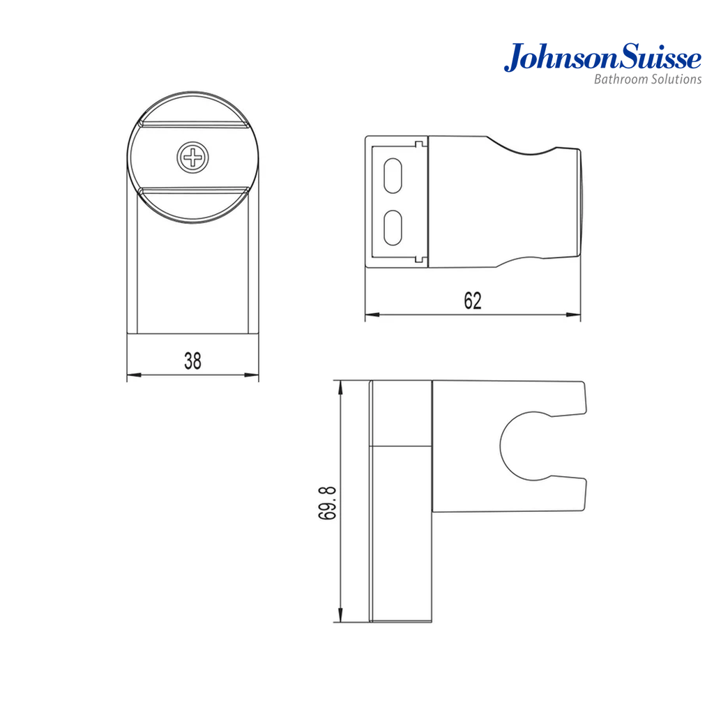 Johnson Suisse WBFA300727CP Adjustable Swivel Wall Bracket | Polished Silver