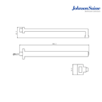 Johnson Suisse WBFA300707CP 400mm Square Brass Shower Arm & Flange | Chrome
