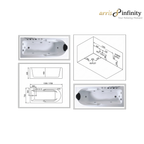 ARRIS INFINITY Mindelo 1700mm Rectangular Massage Bathtub Luxury Jacuzzi | White