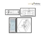 ARRIS INFINITY Cerveira 1700mm Rectangular Massage Bathtub Luxury Jacuzzi| White