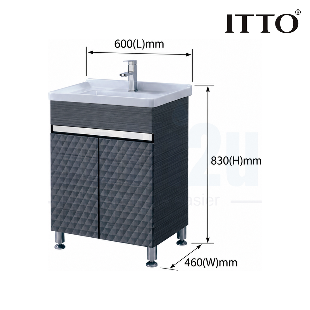 ITTO IT-8651MA-F046-SA 600mm Floor-Standing Basin Cabinet | Gray SPC Material