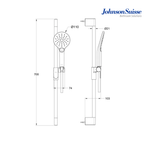 Johnson Suisse Baltic-N WBFA301630CP Shower Kit with 3-Function Hand Shower, Hose & Sliding Rail | Chrome