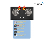 XUNDA 2-NB8303B Built-In 2 Sealed Burners Gas Hob | Black Toughened Glass
