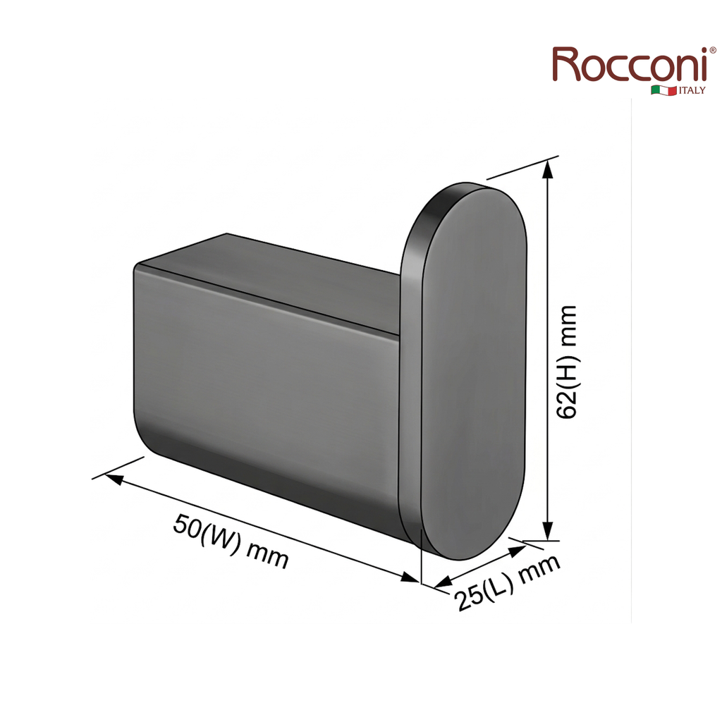 Rocconi RCN-H02GM 25mm Robe Hook | Gun Metal