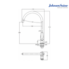 Johnson Suisse Lazio Deck-Mounted Kitchen Tap | WBFA301703 | Silver Chrome