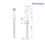 Johnson Suisse WBFA300943CP 1.2m Circular Hand Held Bidet Set | Chrome