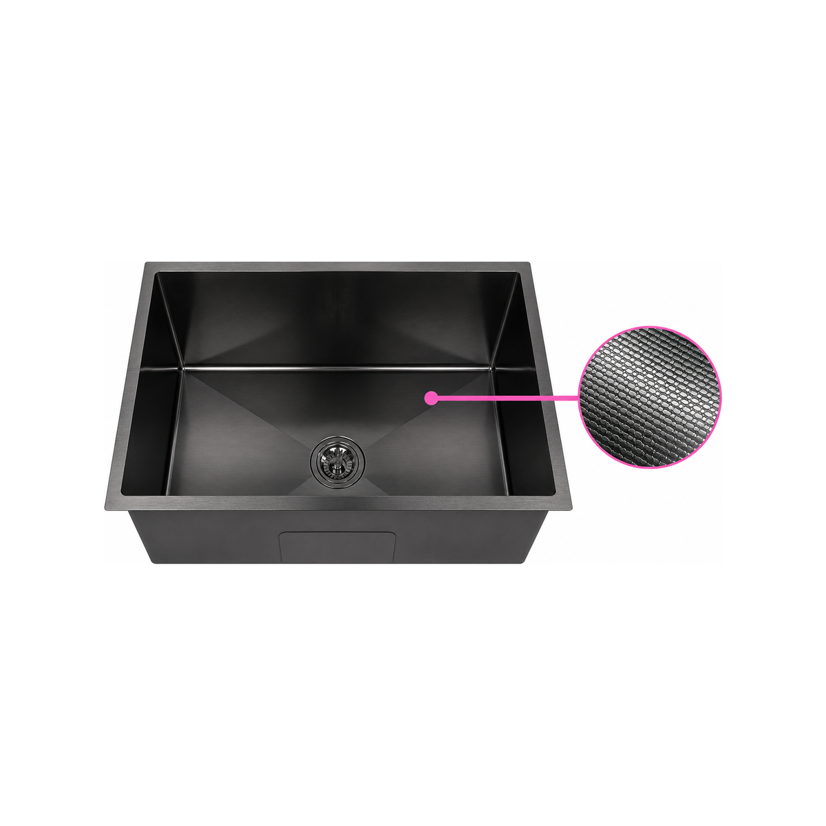 600MM Stainless Steel Single Bowl Nano Embossed Mini Honeycomb Kitchen Sink | Silver