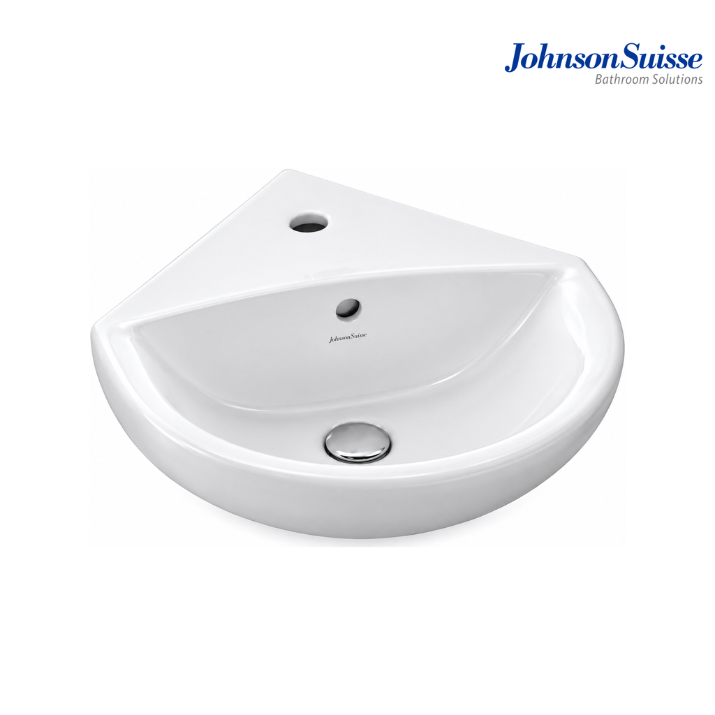 Johnson Suisse Windsor Corner WBSAWC100WW 470mm Corner Wall Hung Ceramic Basin | White