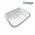 Docasa 4545KS 450mm Ceramic Under Counter Basin | White Modern Wash Sink for Bathroom & Toilet