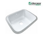 Docasa 4545KS 450mm Ceramic Under Counter Basin | White Modern Wash Sink for Bathroom & Toilet