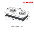 LIVINOX LCH-COPPERDC-GM-90 | 90Centimeter 2150 m³/h Touchless Smart Motion Sensor Cooker Hood | Gun Metal Coated Stainless Steel and Tempered Glass