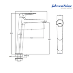 Johnson Suisse Resina WBFA301711CP Single Lever 1/2" Tall Basin Tap | Chrome