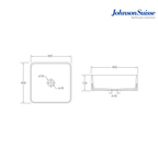 Johnson Suisse Valencia WBVC950142WW 400mm Slim Square Above Counter Basin | White