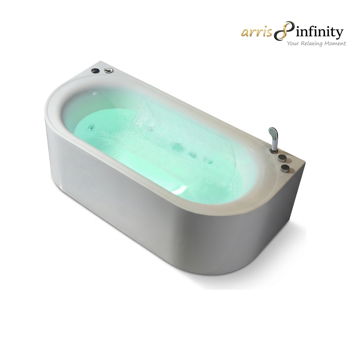 ARRIS INFINITY Correra 1700mm Rectangular Massage Bathtub Luxury Jacuzzi | White