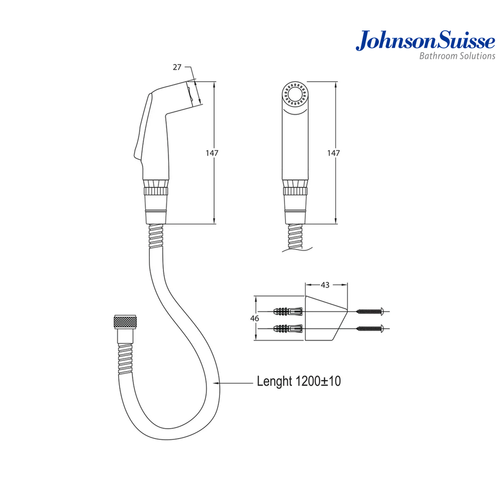 Johnson Suisse WBFA300643CP Circular Hand Bidet Set | Chrome