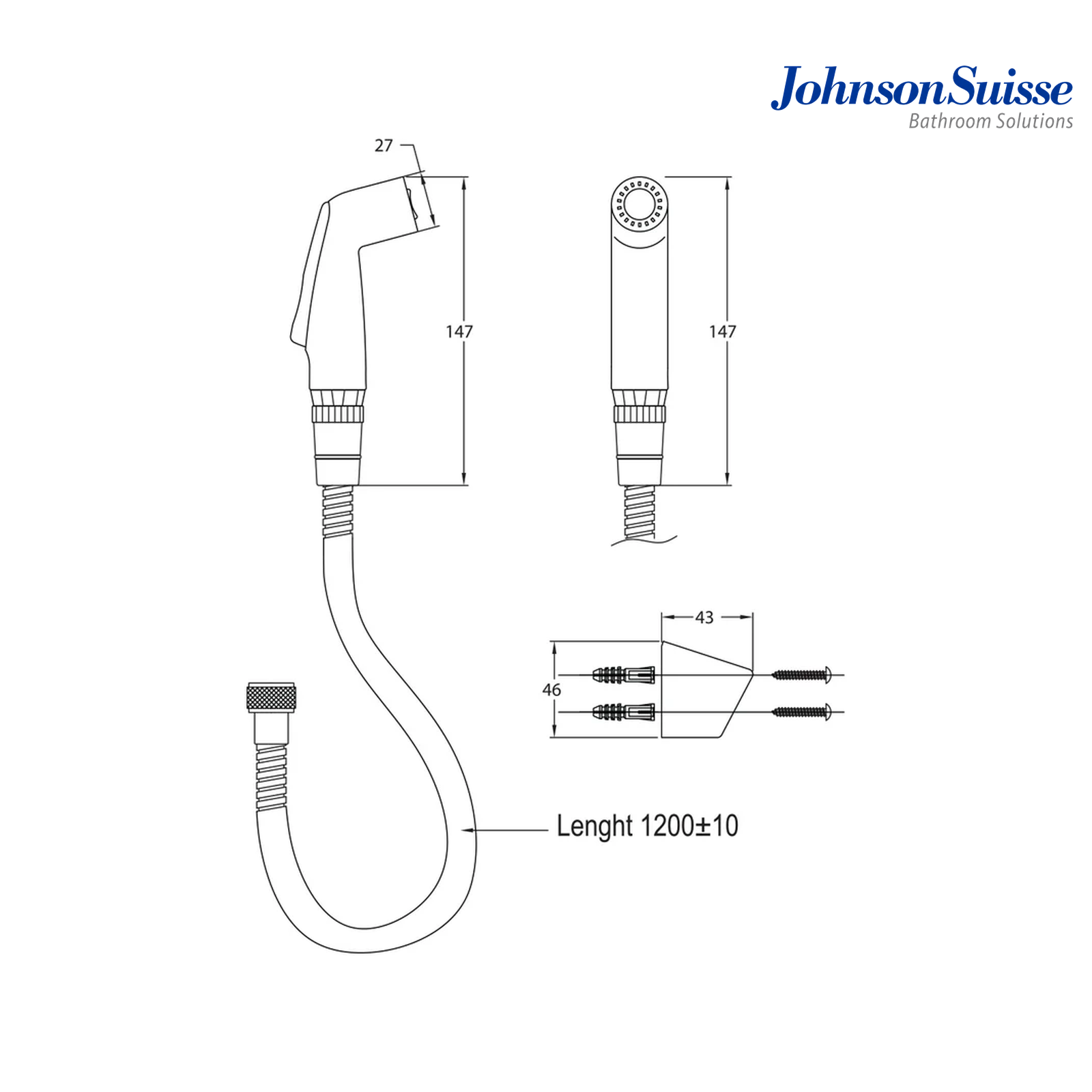 Johnson Suisse WBFA300643CP Circular Hand Bidet Set | Chrome