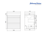 Johnson Suisse WBSC950209GN 550mm PVC Wall-Hung Basin Cabinet | Matt Green