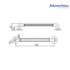 Johnson Suisse 450mm Angular Straight Grab Safety Bar | WBBA100337SS | White