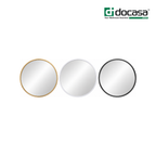 Docasa DCS-003 Round Wall Mounted Bathroom Mirror | Black, White & Gold