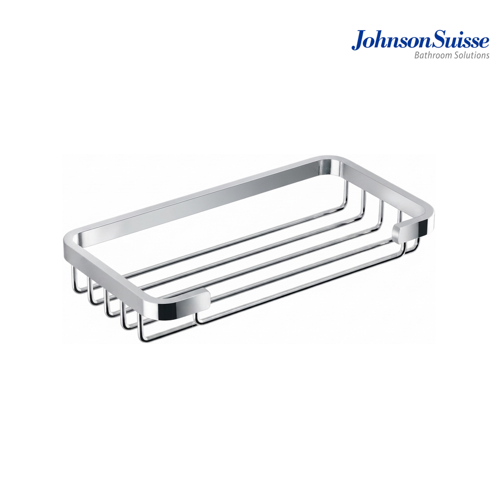 Johnson Suisse Commercial Series 200mm Grated Bathroom Shelf | WBBA100278CP | Polished Silver