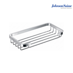 Johnson Suisse Commercial Series 200mm Grated Bathroom Shelf | WBBA100278CP | Polished Silver