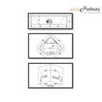 ARRIS INFINITY Antonio 1520mm Triangular Massage Bathtub Luxury Jacuzzi | White