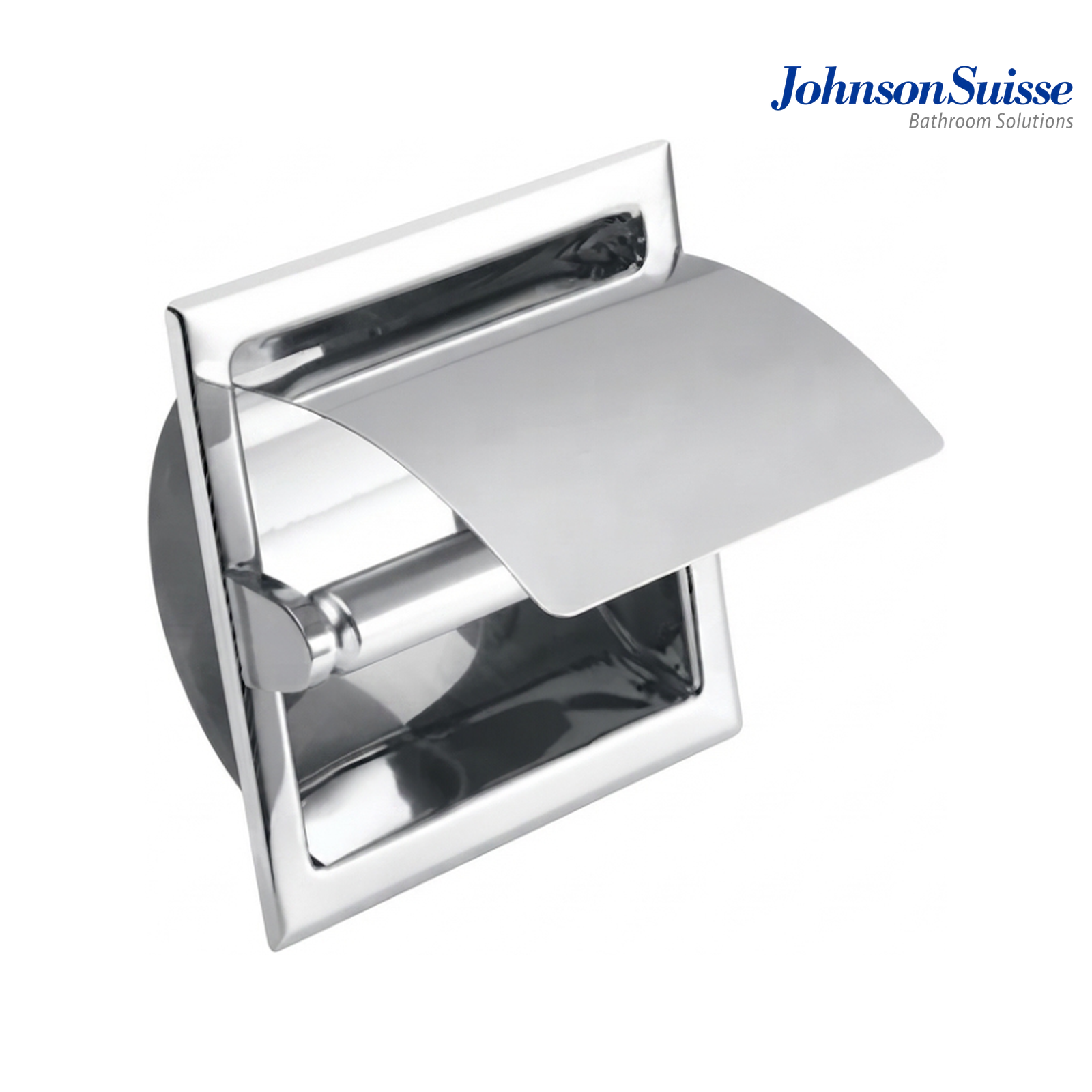 Johnson Suisse Commercial Series Semi Recessed Toilet Roll Holder With Cover | WBBA100127CP | Chrome