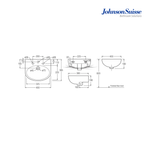 Johnson Suisse Boston WBSABS101WW 400MM Wall Hung Basin | White