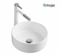 DOCASA 499YD 360mm Ceramic White Matte Counter Top Basin Sinki Tandas Bilik Mandi For Bathroom,Dining Area,Outdoor Murah
