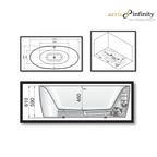 ARRIS INFINITY LUZIA 1700mm Rectangular Stand Alone Bath Tub | White
