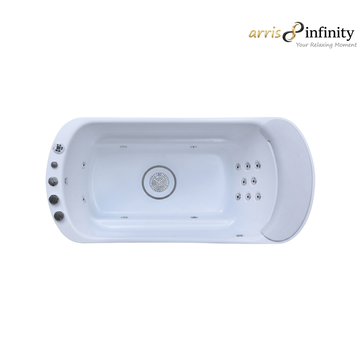 ARRIS INFINITY Oviedo 1720mm Rectangular Massage Bathtub Luxury Jacuzzi | White