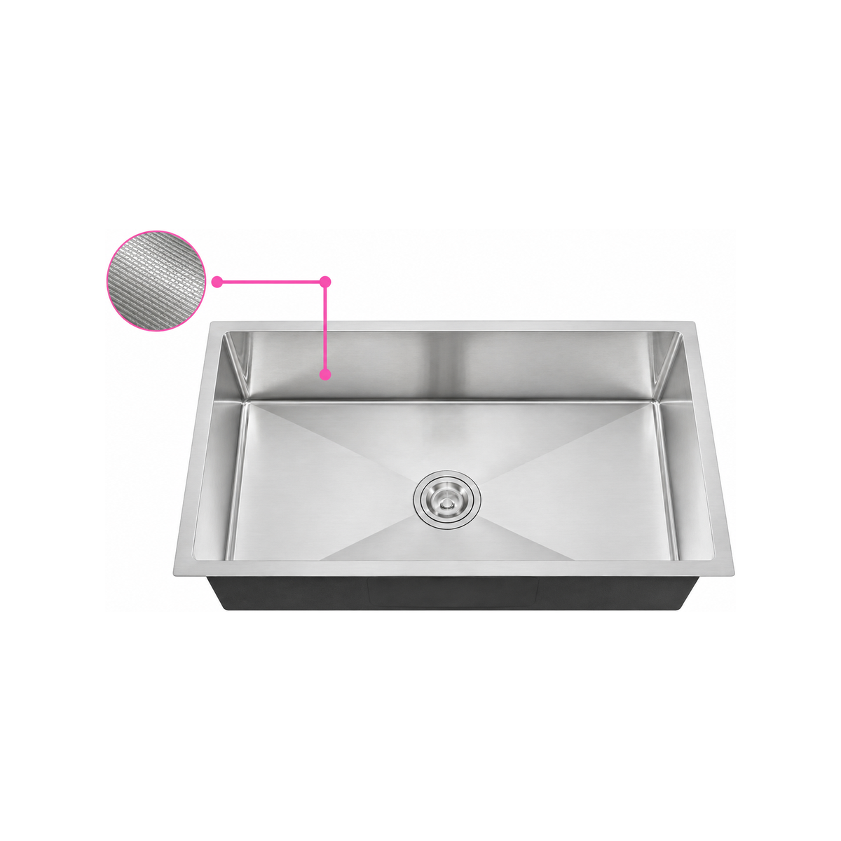 600MM Stainless Steel Single Bowl Nano Embossed Mini Honeycomb Kitchen Sink | Silver