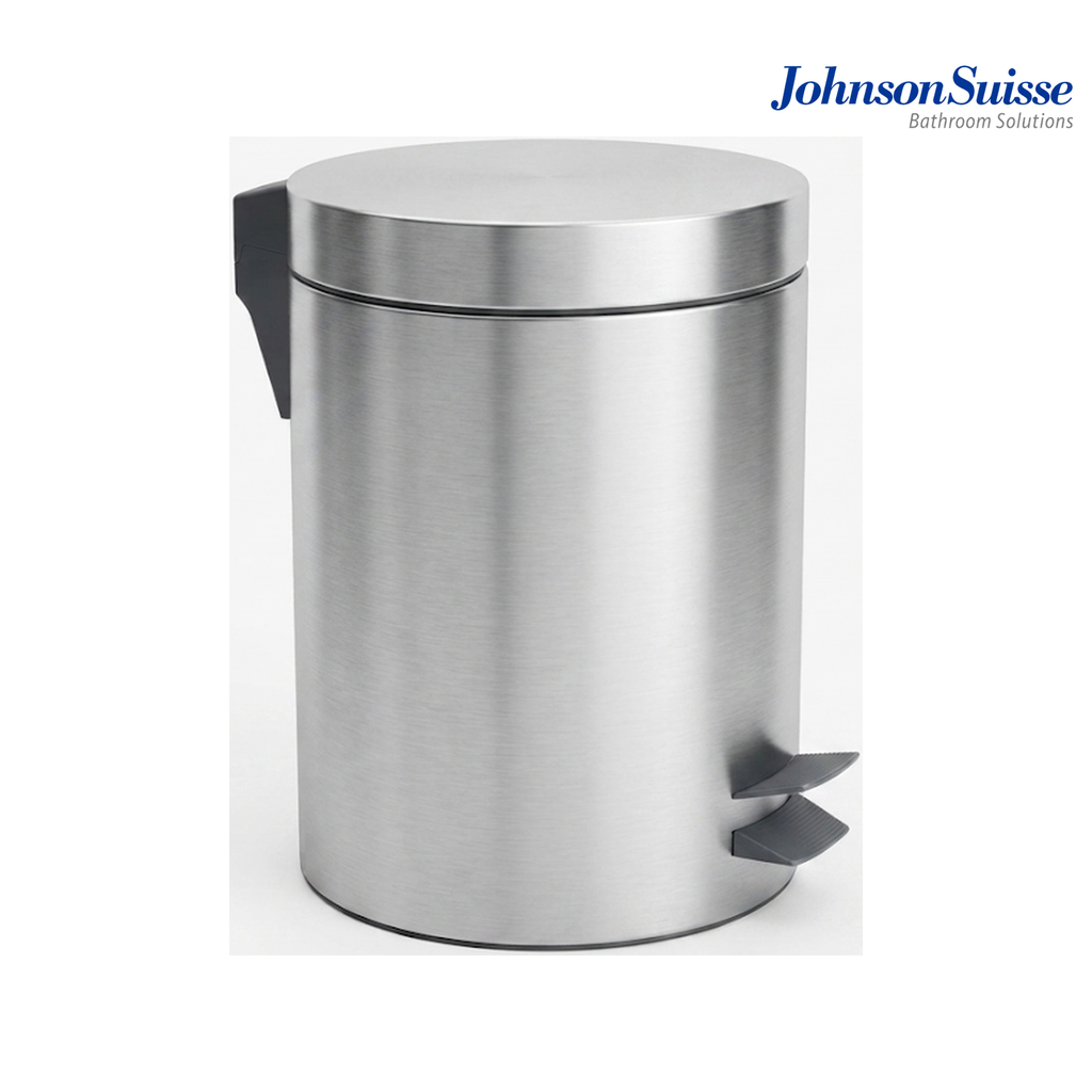 Johnson Suisse Commercial Series Floorstanding Metal Dustbin | WBBA100275CP | Matt Silver
