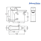 Johnson Suisse Trento Single Lever Basin Mixer with 1¼" Hand Push Pop-up Waste | WBFA301315CP | Chrome