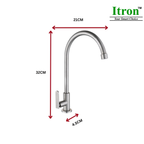 ITRON ITN-118L Kitchen Tap Stanless Steel | Silver
