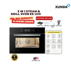 Xunda KS-22X 60L Built-In 2-in-1 Steam & Grill Oven | Black