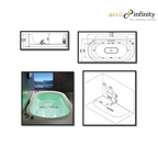 ARRIS INFINITY PERIERA 1700mm Rectangular Massage Bathtub Luxury Jacuzzi | White