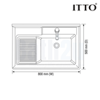 ITTO IT-6370-TA126 800mm Basin Cabinet Laundry Basin | Gray