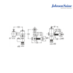 Johnson Suisse WBFT400453CP 120mm Concealed WC Manual Flush Valve | Silver