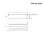 Johnson Suisse Cesena Series 580mm Double Towel Shelf | WBBA100375 | Silver Chrome