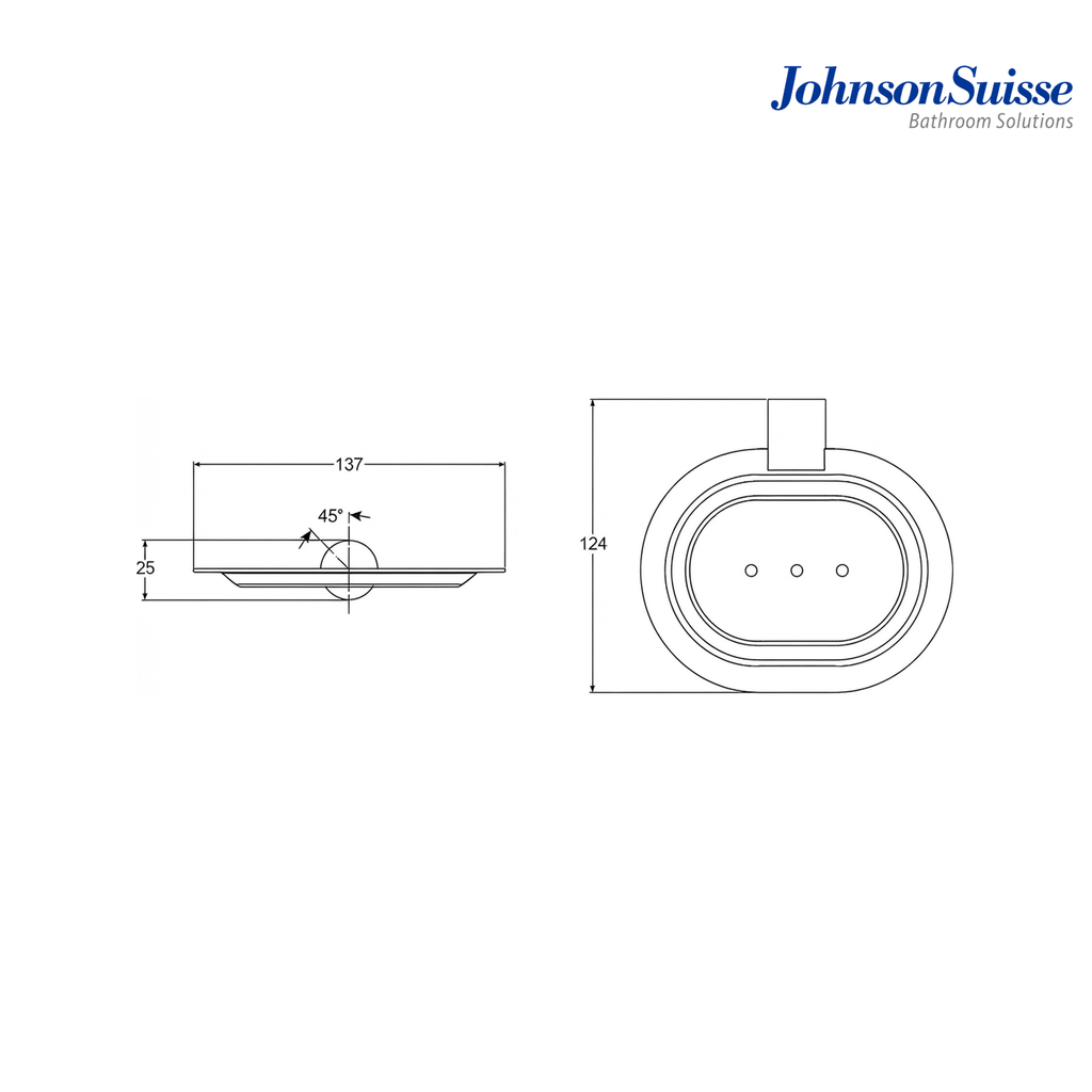 Johnson Suisse Cesena Wall-Mounted Soap Dish Holder | WBBA100380 | Chrome